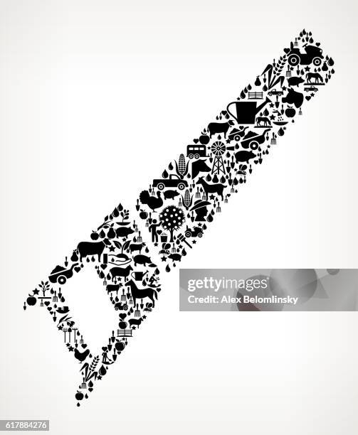 saw farming and agriculture black icon pattern - alex gardner stock illustrations