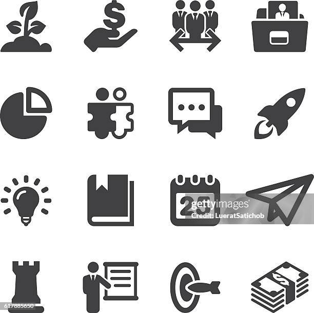 starten von silhouette icons | eps10 - arugula stock-grafiken, -clipart, -cartoons und -symbole