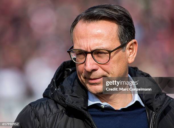 Martin Bader, managing Director of Hannover 96 seen before the Second Bundesliga match between 1. FC Nuernberg and Hannover 96 at Arena Nuernberg on...