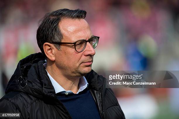 Martin Bader, managing Director of Hannover 96 seen before the Second Bundesliga match between 1. FC Nuernberg and Hannover 96 at Arena Nuernberg on...