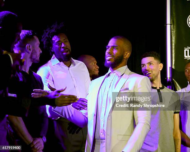 Clippers players DeAndre Jordan, Chris Paul and J. J. Redick attend LA Clippers Foundation Charity Golf Classic on October 24, 2016 in Pacific...