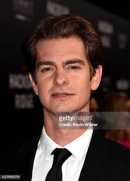 Actor Andrew Garfield arrives at the screening of Summit Entertainment's "Hacksaw Ridge" at the Samuel Goldwyn Theater on October 24, 2016 in Beverly...