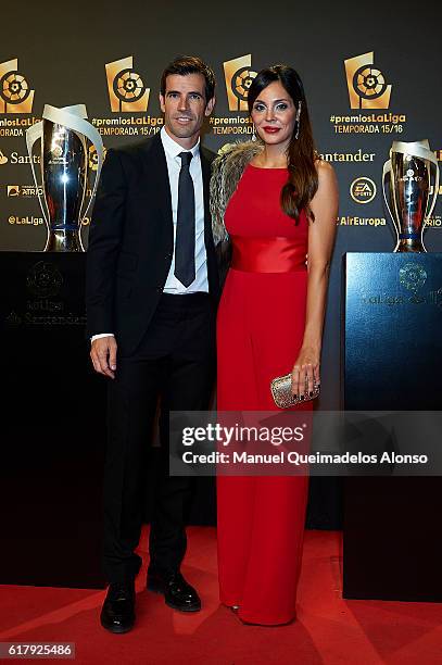 David Albelda and Vicen Fernandez attend the LFP Soccer Awards Gala 2016 at Palacio de Congresos on October 24, 2016 in Valencia, Spain.