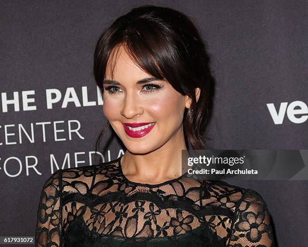 Actress Adriana Louvier attends The Paley Center for Media's Hollywood tribute to Hispanic achievements in television at the Beverly Wilshire Four...