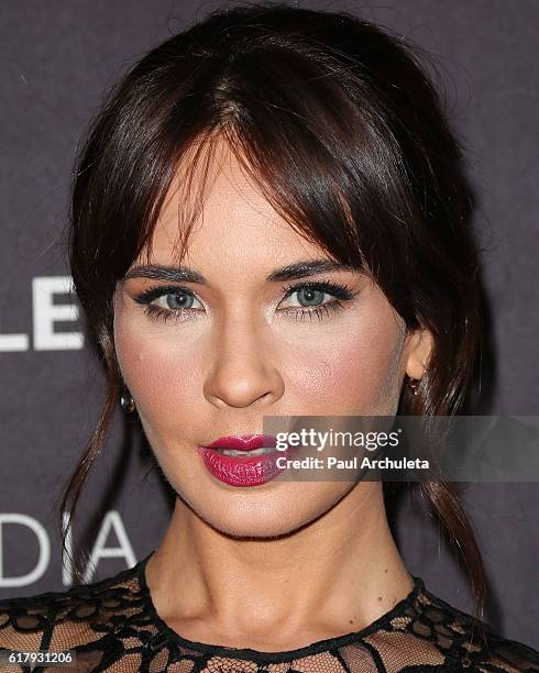 Actress Adriana Louvier attends The Paley Center for Media's Hollywood tribute to Hispanic achievements in television at the Beverly Wilshire Four...