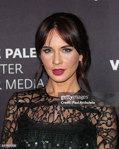 Actress Adriana Louvier attends The Paley Center for Media's Hollywood tribute to Hispanic achievements in television at the Beverly Wilshire Four...