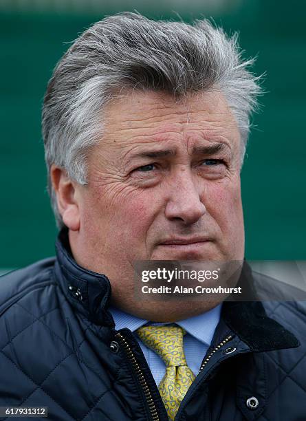 Paul Nicholls poses at Chepstow Racecourse on October 25, 2016 in Chepstow, Wales.