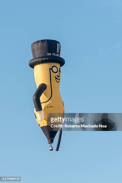 Mr. Peanut advertisement balloon over Toronto city. Mr. Peanut is the advertising logo and mascot of Planters, an American snack-food company and...