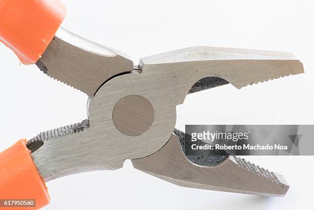 Close up of a Flat-nose pliers' head. Pliers are one of the most used tools by handyman.