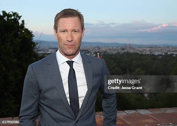 Actor Aaron Eckhart attends the Mexican Premiere of his film "Sully" During The 14th Annual Morelia International Film Festival on October 24, 2016...