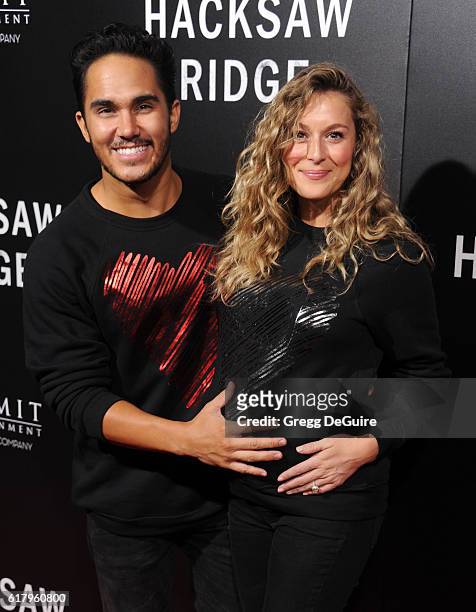 Carlos Pena Jr. And Alexa Vega arrive at the screening of Summit Entertainment's "Hacksaw Ridge" at Samuel Goldwyn Theater on October 24, 2016 in...