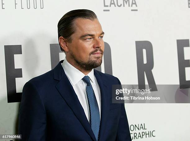 Leonardo DiCaprio attends the Screening of National Geographic Channel's 'Before The Flood' at Bing Theater At LACMA on October 24, 2016 in Los...