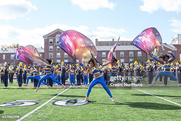 North Carolina A&amp;T's marching band performs during halftime of Howard University's 93rd annual Homecoming game, on Saturday, October 22, at...