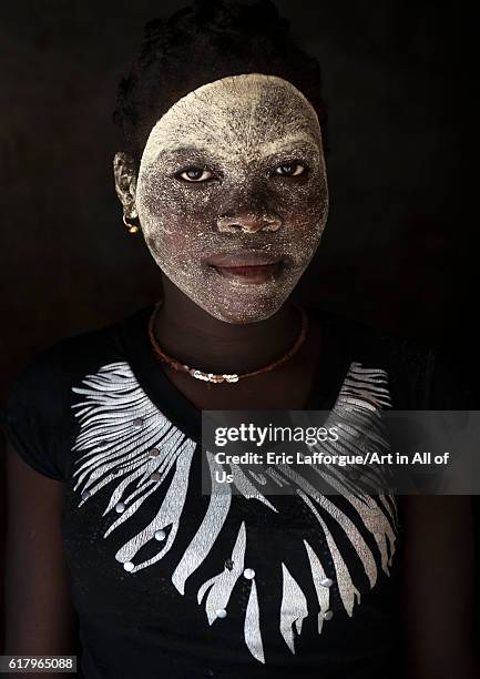 Woman with muciro face mask, ibo island, Mozambique on July 20, 2013 in Quirimba Island, Mozambique.