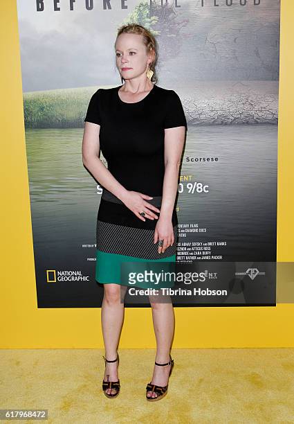 Thora Birch attends the Screening of National Geographic Channel's 'Before The Flood' at Bing Theater At LACMA on October 24, 2016 in Los Angeles,...