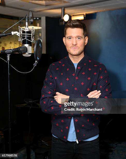 Michael Buble visits at SiriusXM Studio on October 25, 2016 in New York City.