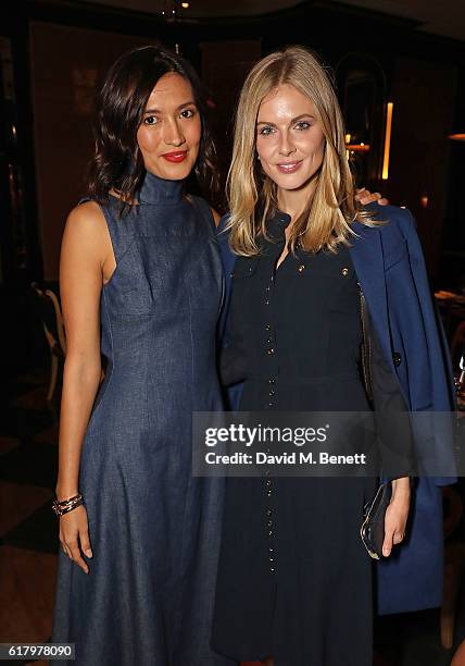 Hikari Yokoyama and Donna Air attend a private dinner hosted by Hikari Yokoyama to celebrate the Harper's Bazaar charity auction with Paddle8 in aid...