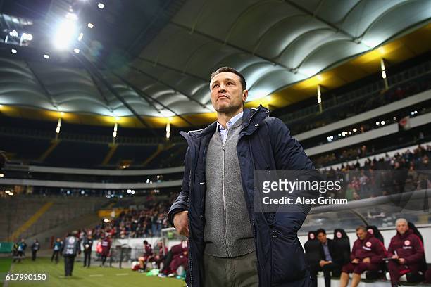 Head coach Niko Kovac of Frankfurt looks on prior to the DFB Cup Second Round match between Eintracht Frankfurt and FC Ingolstadt at...