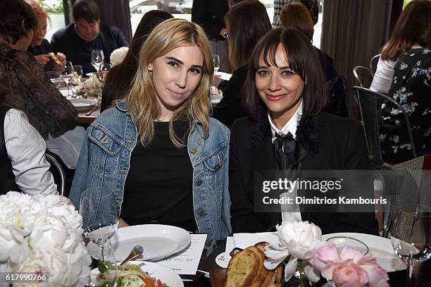 Actresses Zosia Mamet and Rashida Jones attend Through Her Lens: The Tribeca CHANEL Women's Filmmaker Program Luncheon at Locanda Verde on October...