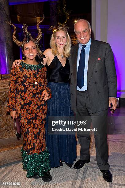 Ayesha Shand, Ruth Powys and Nicholas Coleridge attend the opening night of 'Conservation Couture: The Animal Ball Collection' in aid of Elephant...