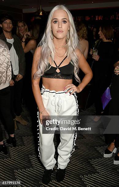 Lottie Tomlinson hosts a party to launch her collection Nails Inc X Lips Inc Matchbox collection, at Tape London on October 25, 2016 in London,...