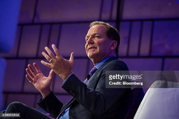 Paul Tudor Jones, co-chairman and chief investment officer of Tudor Investment Corp., speaks during Bloomberg's fourth-annual Year Ahead Summit in...