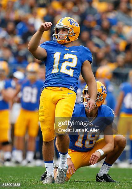 Chris Blewitt of the Pittsburgh Panthers in action during the game against Georgia Tech on October 8, 2016 at Heinz Field in Pittsburgh, Pennsylvania.