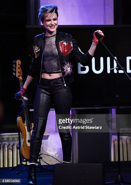 Actress Evan Rachel Wood attends The Build Series Presents Evan Rachel Wood discussing The New Show "Westworld" & Performs With The Group Rebel and a...
