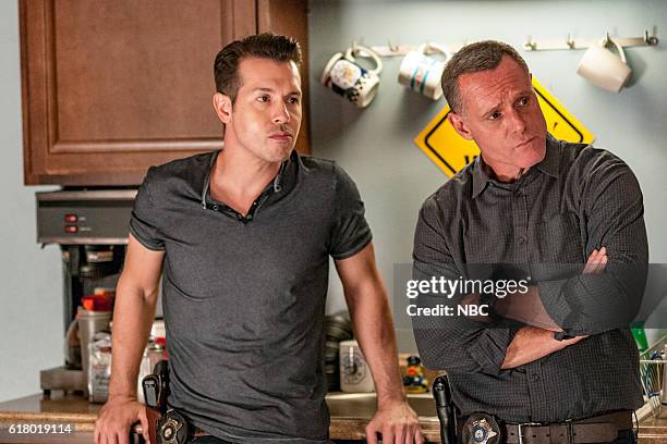 Skin in the Game" Episode 406 -- Pictured: Jon Seda as Antonio Dawson, Jason Beghe as Hank Voight --