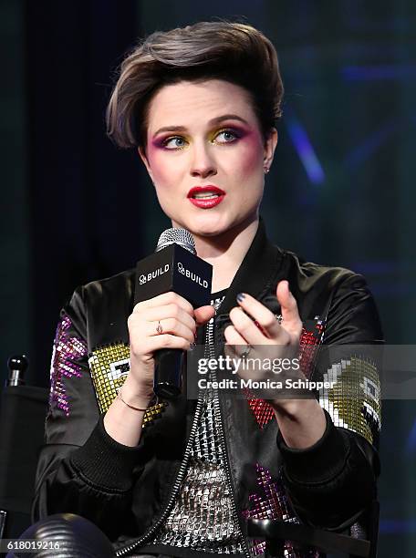 Actress and singer Evan Rachel Wood speaks at The Build Series Presents Evan Rachel Wood Discusses The New Show "Westworld" & Performs With The Group...