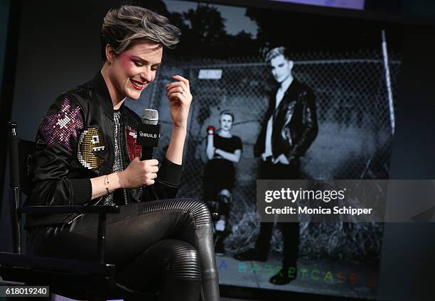 Actress and singer Evan Rachel Wood speaks at The Build Series Presents Evan Rachel Wood Discusses The New Show "Westworld" & Performs With The Group...