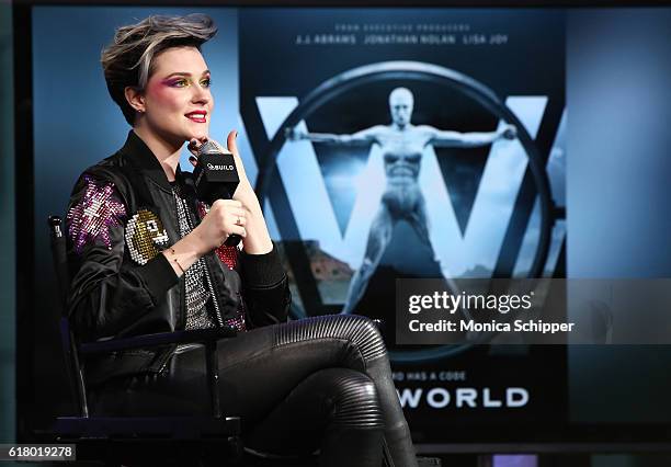 Actress and singer Evan Rachel Wood speaks at The Build Series Presents Evan Rachel Wood Discusses The New Show "Westworld" & Performs With The Group...