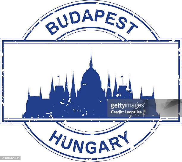 ilustraciones, imágenes clip art, dibujos animados e iconos de stock de sello de hungría - budapest