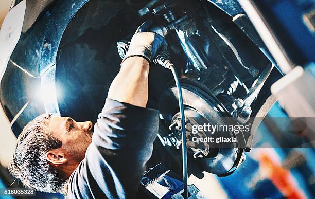 car braking system repair. - brake pad stock pictures, royalty-free photos & images