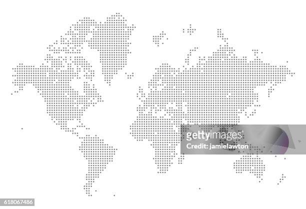 world map of dots - world map stock illustrations