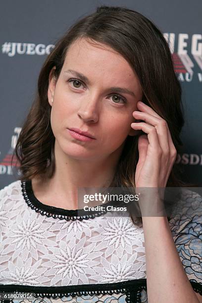 Ines de Tavira looks on during the press conference of the play 'Juegos de Poder' at Pinche Gringo Restaurant on October 25, 2016 in Mexico City,...