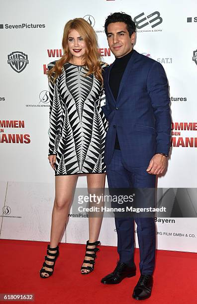 Palina Rojinski and Elyas M'Barek during the 'Willkommen bei den Hartmanns' premiere at Mathaeser Filmpalast on October 25, 2016 in Munich, Germany.