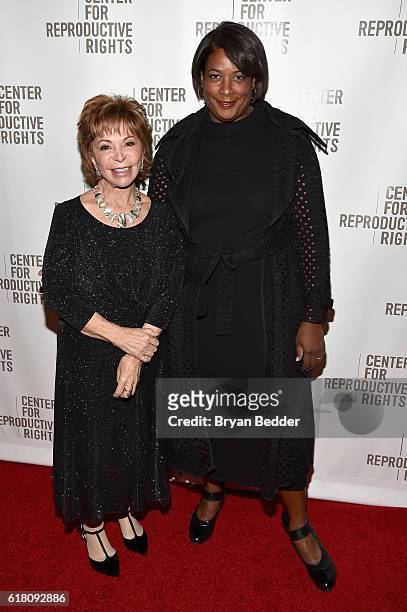 Isabel Allende and Dawn Porter attend The Center for Reproductive Rights 2016 Gala at the Jazz at Lincoln Center on October 25, 2016 in New York City.