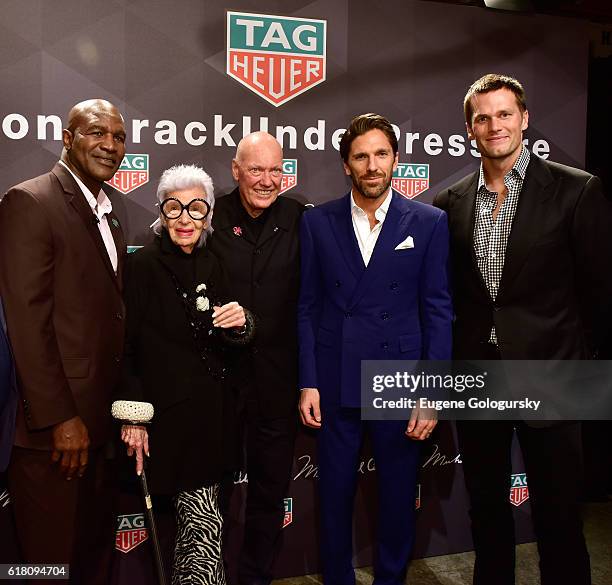 George Chuvalo, Evander Holyfield, Iris Apfel, Jean-Claude Biver; Henrik Lundqvist, and Tom Brady attend the Muhammad Ali tribute event at Gleason's...