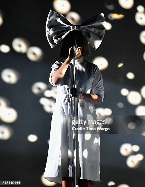 Sia performs at Barclays Center on October 25, 2016 in New York City.