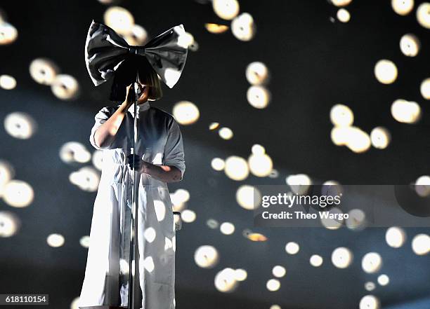 Sia performs at Barclays Center on October 25, 2016 in New York City.