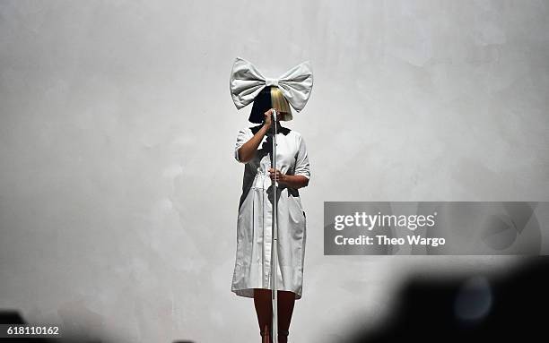 Sia performs at Barclays Center on October 25, 2016 in New York City.