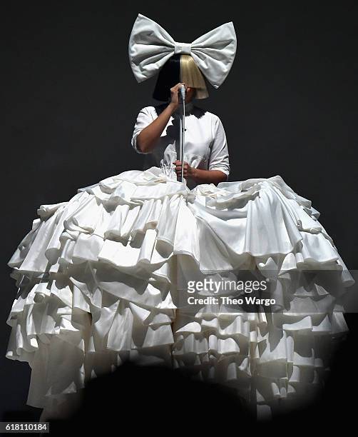Sia performs at Barclays Center on October 25, 2016 in New York City.