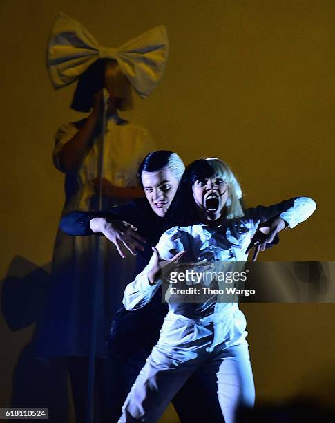 Sia and dancer Maddie Ziegler perform at Barclays Center on October 25, 2016 in New York City.