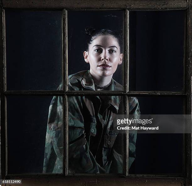 Singer Bishop Briggs poses for a portrait behind a window after performing an EndSession hosted by 107.7 The End in studio on October 25, 2016 in...