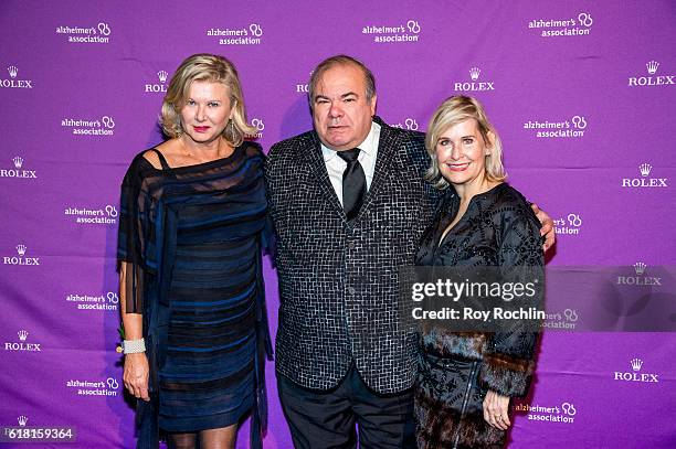 Liliana Cavendish, Hunt Slonem and Nicole Sexton attend the 33rd Annual Alzheimer's Association Rita Hayworth Gala at Cipriani 42nd Street on October...