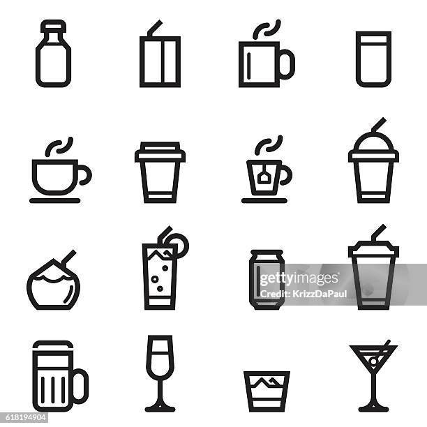 getränke-icons - coconut milk stock-grafiken, -clipart, -cartoons und -symbole