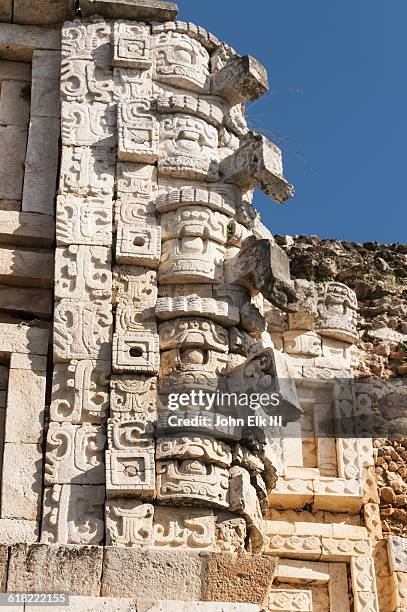 mayan ruins at uxmal - uxmal fotografías e imágenes de stock
