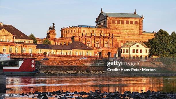 dresden, semperoper, elbe river - semperoper stock pictures, royalty-free photos & images