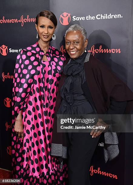 Supermodel & Activist, Founder of IMAN Cosmetics and Voice Award Recipient Iman and Supermodel and Award Presenter Bethann Hardison attend the 4th...